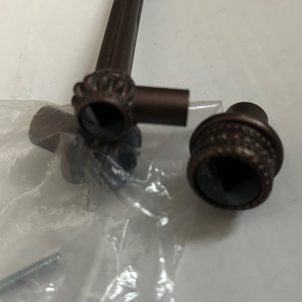 Cache SWAROVSKI Bronze and Black Crystal Decorative Hardware Set - Picture 2 of 3
